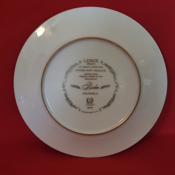 VTG Lenox Woodland Wildlife Boehm Squirrels 1979 Collectible Plate - Picture 7 of 11